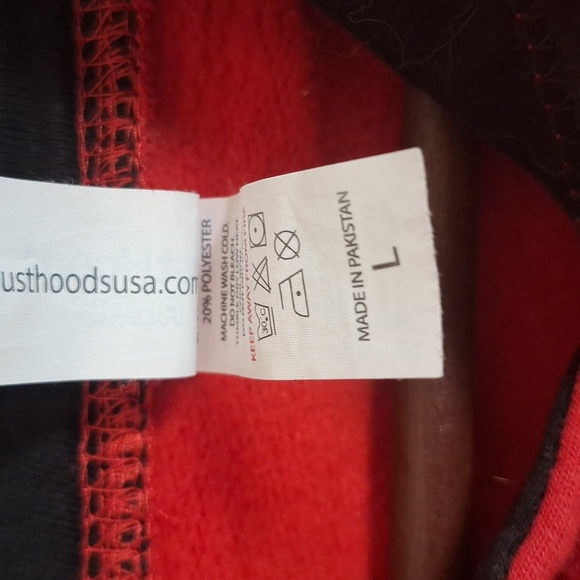 Coca-Cola Casual Sweatshirt Fleece Lined Cotton Red Hoodie Men Large - Picture 5 of 8